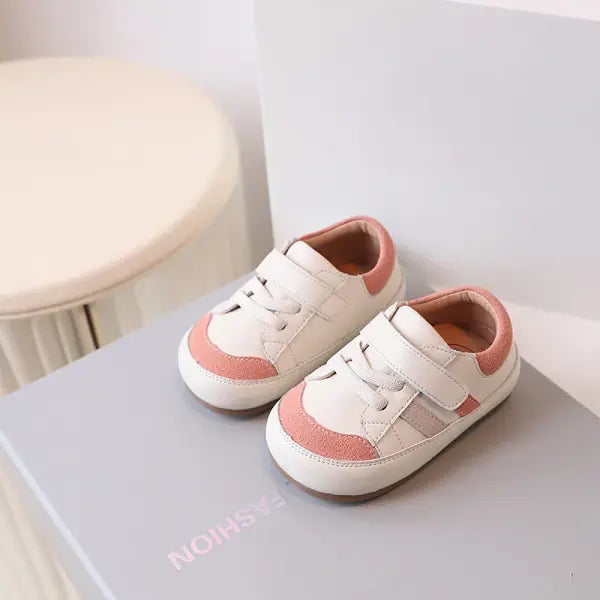 Soft Breathable Baby Toddler Sneakers – DIMI Microfiber Leather Infant Walker Shoes (0–3 Years) - pink / 23 (Insole