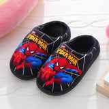 Disney Spider-Man Cartoon Kids & Adults Cotton Slippers – Toddler Winter Warm Indoor Home Shoes - Black / 30-31Insole