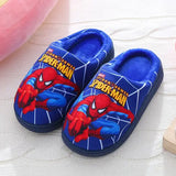 Disney Spider-Man Cartoon Kids & Adults Cotton Slippers – Toddler Winter Warm Indoor Home Shoes - Blue / 32-33Insole