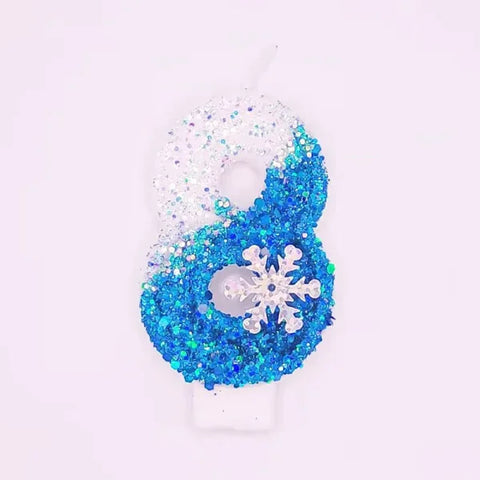 Disney Frozen Glitter Number Candles for Birthday Party or Special Occasion - Number 8