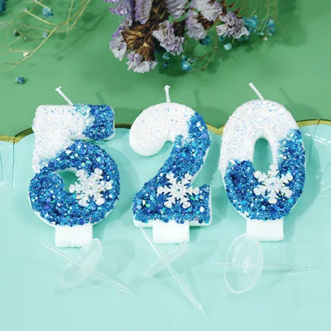Disney Frozen Glitter Number Candles for Birthday Party or Special Occasion