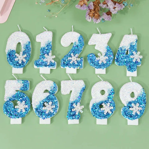 Disney Frozen Glitter Number Candles for Birthday Party or Special Occasion
