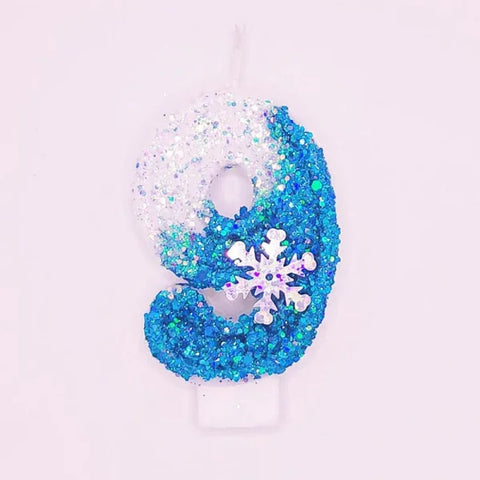 Disney Frozen Glitter Number Candles for Birthday Party or Special Occasion - Number 9
