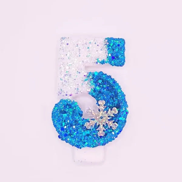 Disney Frozen Glitter Number Candles for Birthday Party or Special Occasion - Number 5