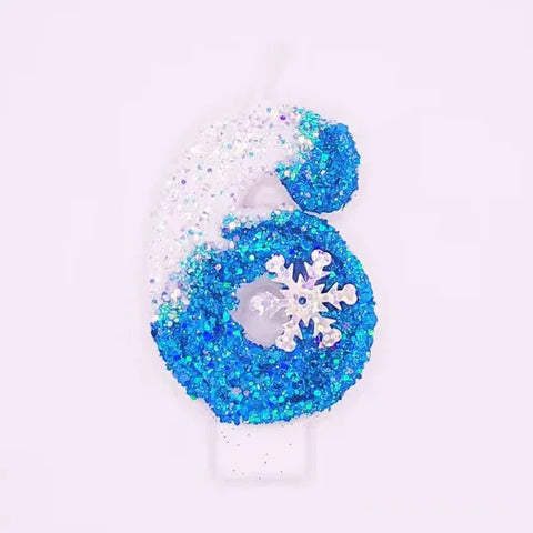 Disney Frozen Glitter Number Candles for Birthday Party or Special Occasion - Number 6