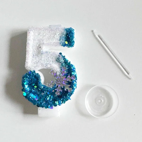 Disney Frozen Glitter Number Candles for Birthday Party or Special Occasion