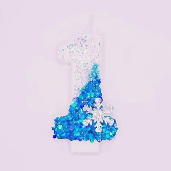 Disney Frozen Glitter Number Candles for Birthday Party or Special Occasion - Number 1