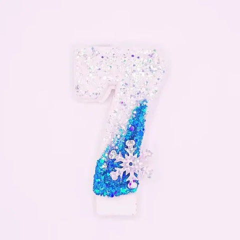 Disney Frozen Glitter Number Candles for Birthday Party or Special Occasion - Number 7