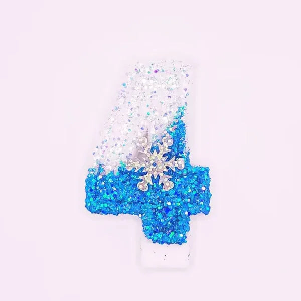Disney Frozen Glitter Number Candles for Birthday Party or Special Occasion - Number 4
