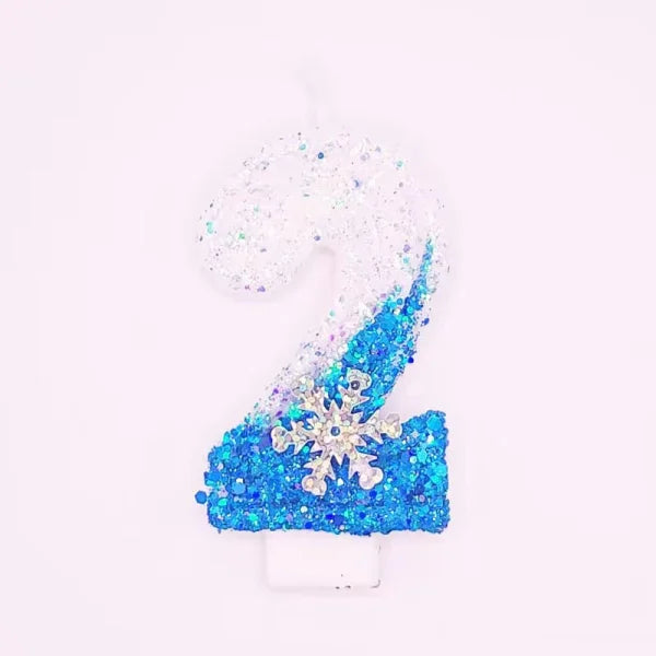 Disney Frozen Glitter Number Candles for Birthday Party or Special Occasion - Number 2