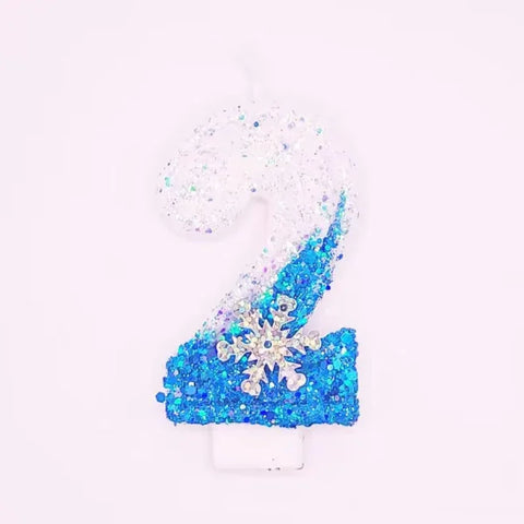 Disney Frozen Glitter Number Candles for Birthday Party or Special Occasion - Number 2