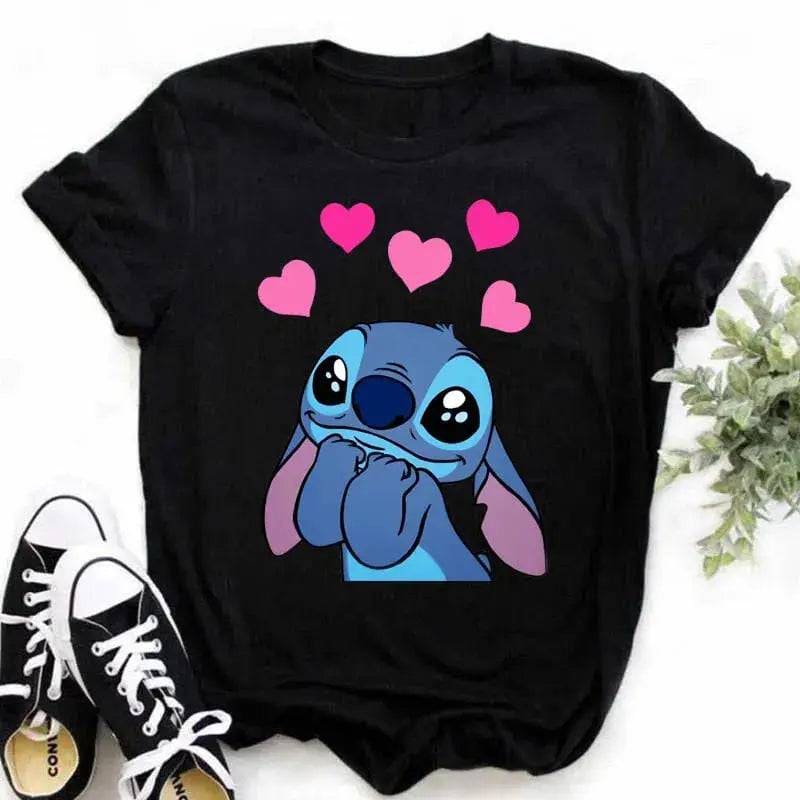 Disney Lilo & Stitch Women’s T-shirts: Ohana Stitch Summer Tops.