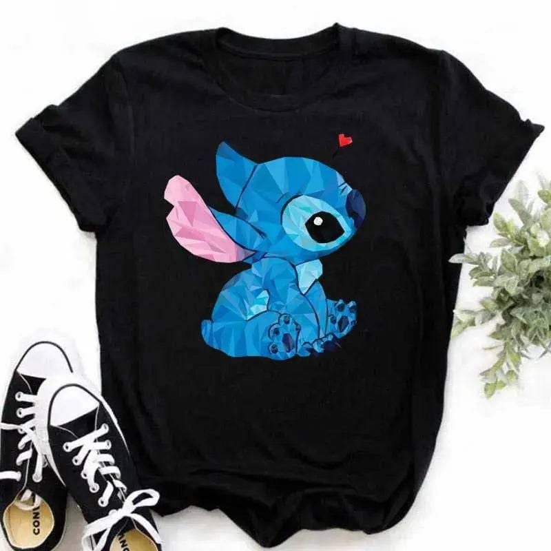 Disney Lilo & Stitch Women’s T-shirts: Ohana Stitch Summer Tops.