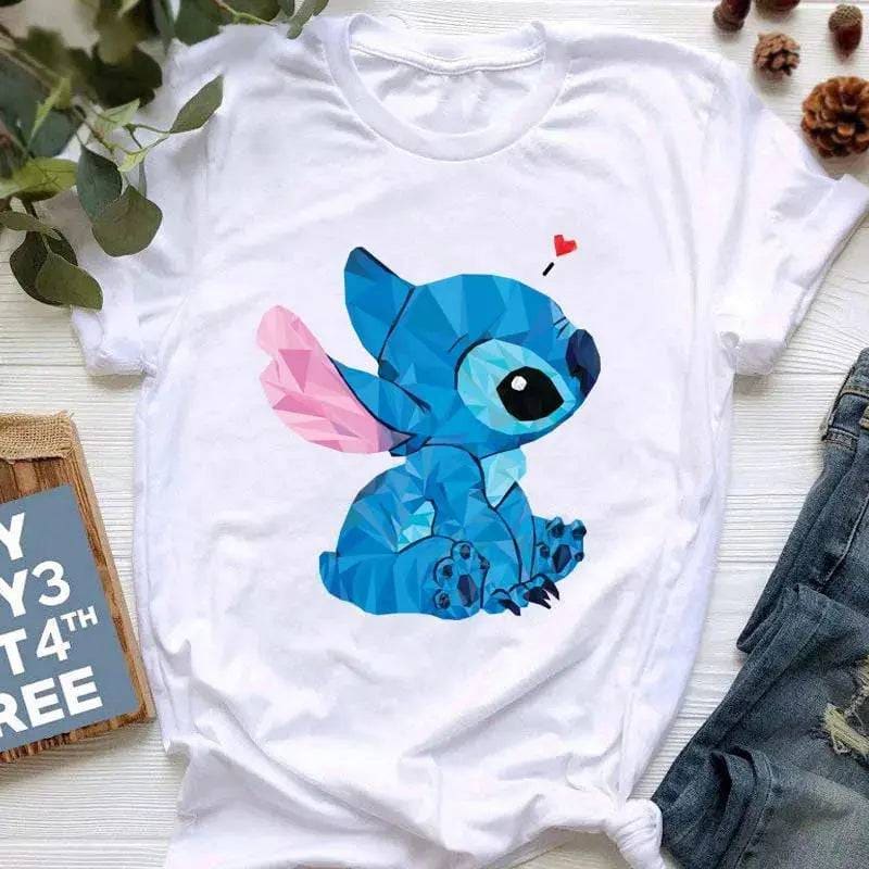 Disney Lilo & Stitch Women’s T-shirts: Ohana Stitch Summer Tops. - DS0119 / S