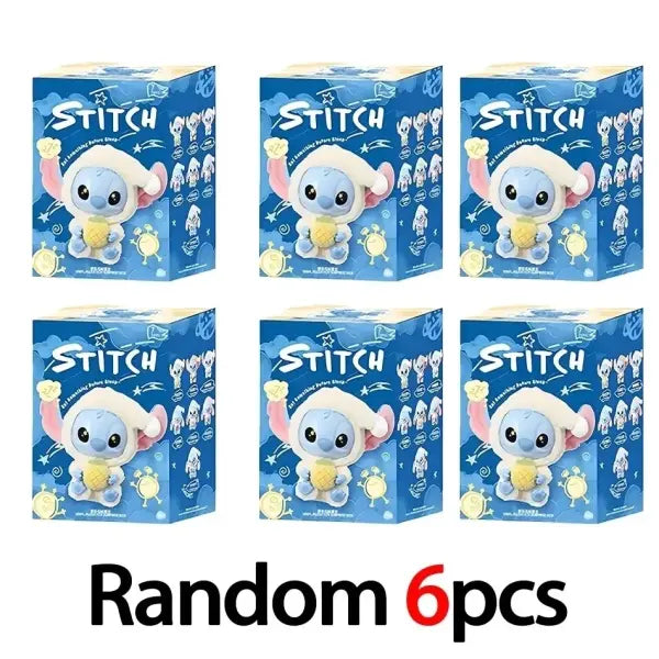 Disney nuevo Stitch Plush Doll Blind Box Eat Before Sleep Series Vinyl Hanging Bag Cute Mystery Toy - Random 6PCS
