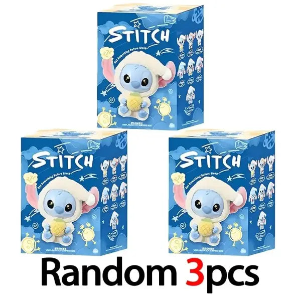 Disney nuevo Stitch Plush Doll Blind Box Eat Before Sleep Series Vinyl Hanging Bag Cute Mystery Toy - Random 3PCS