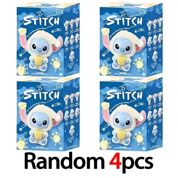 Disney nuevo Stitch Plush Doll Blind Box Eat Before Sleep Series Vinyl Hanging Bag Cute Mystery Toy - Random 4PCS