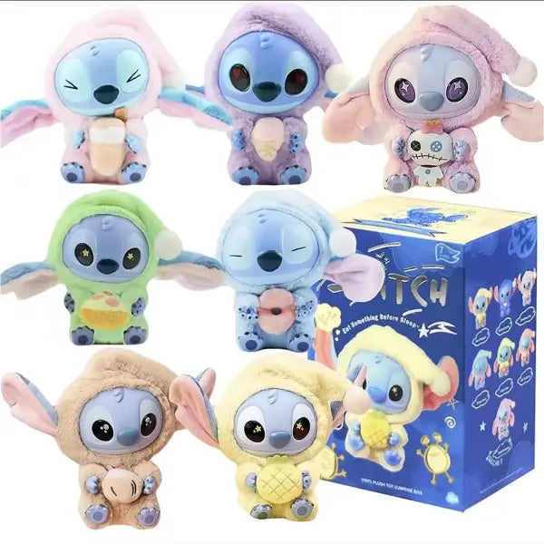 Disney nuevo Stitch Plush Doll Blind Box Eat Before Sleep Series Vinyl Hanging Bag Cute Mystery Toy