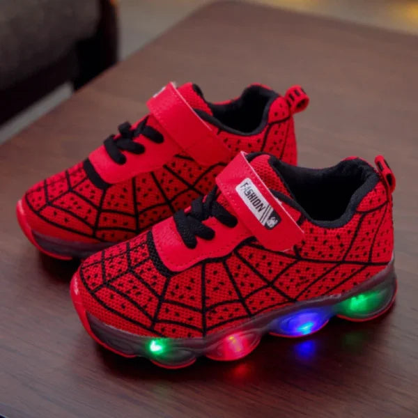 Disney Spiderman Kids Sneakers – Breathable Anti-Slip Casual Shoes for Boys - Red / 26 (Inner 16.3cm)