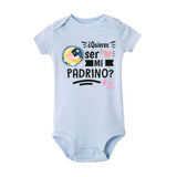 Will You Be My Godmother/Godfather?” Baby Romper – Newborn Short Sleeve Bodysuit Outfit - TR798365-SRPLB / 24 MONTH