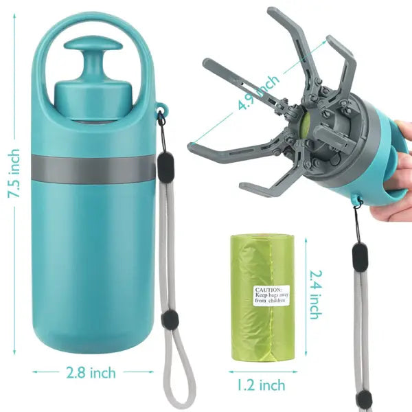 Dog Poop Scooper Eight-Claw Shovel Built-in Poop Bag Hair Remover