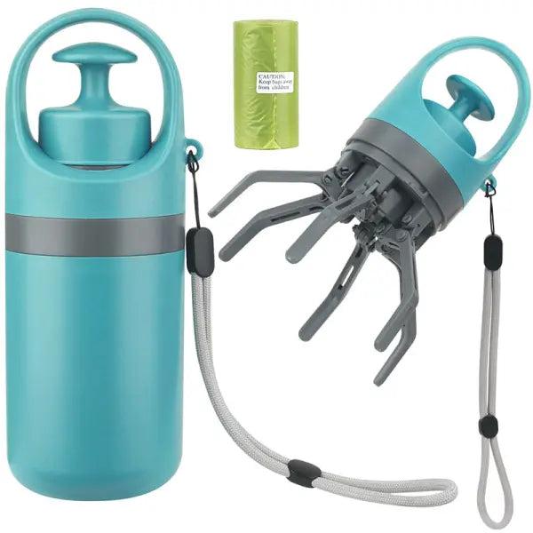 Dog Poop Scooper Eight-Claw Shovel Built-in Poop Bag Hair Remover