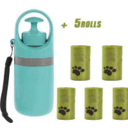 Dog Poop Scooper Eight-Claw Shovel Built-in Poop Bag Hair Remover - Blue Grey Set