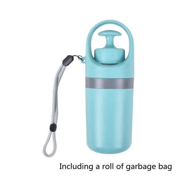 Dog Poop Scooper Eight-Claw Shovel Built-in Poop Bag Hair Remover - Blue Grey