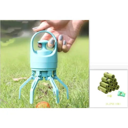 Dog Poop Scooper Eight-Claw Shovel Built-in Poop Bag Hair Remover - Suit1