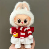 Doll Clothes For 15-17CM Labubu Clothing Merry Christmas Hat Scarf Elk Snowman Set Mini Plush Doll Accessory New Year