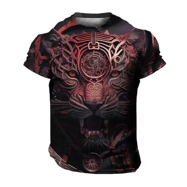 Domineering Lion 3D Print T-Shirt for Men – Summer Casual Oversized Streetwear Harajuku Short Sleeve Top