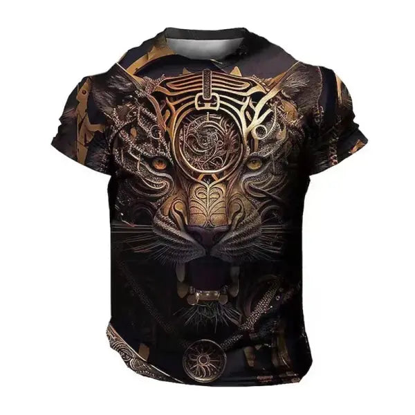 Domineering Lion 3D Print T-Shirt for Men – Summer Casual Oversized Streetwear Harajuku Short Sleeve Top