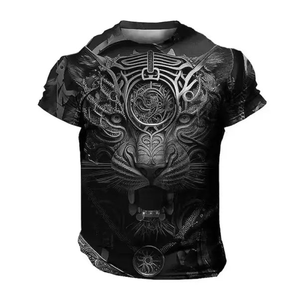 Domineering Lion 3D Print T-Shirt for Men – Summer Casual Oversized Streetwear Harajuku Short Sleeve Top