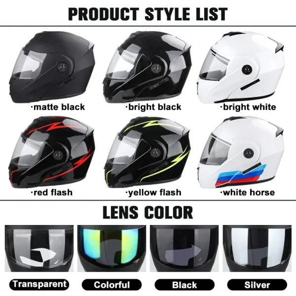DOT Certified Unisex Helmet ABS Double Lens Maximum Safety