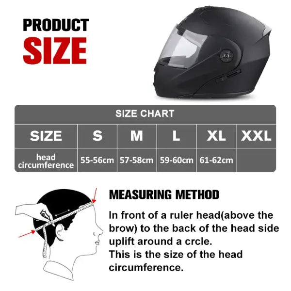 DOT Certified Unisex Helmet ABS Double Lens Maximum Safety