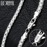 DOTEFFIL 925 Sterling Silver 6mm Side Chain Necklace – 16–24 Inch Unisex Jewelry for Wedding Engagement & Gift