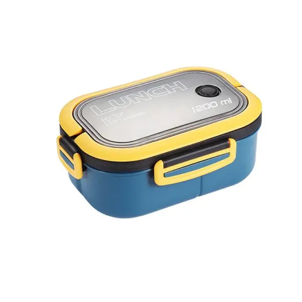 Double-layer Portable Lunch Box with Utensils for Microwave and Picnic - Green / 2