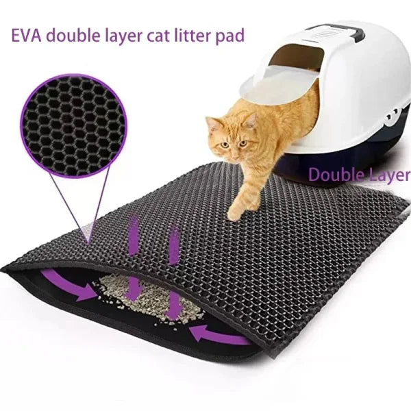 Double Layer Waterproof Cat Litter Mat – Non-Slip, Washable Pad Gift - Himpall