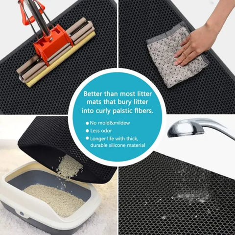 Double Layer Waterproof Cat Litter Mat – Non-Slip, Washable Pad Gift - Himpall
