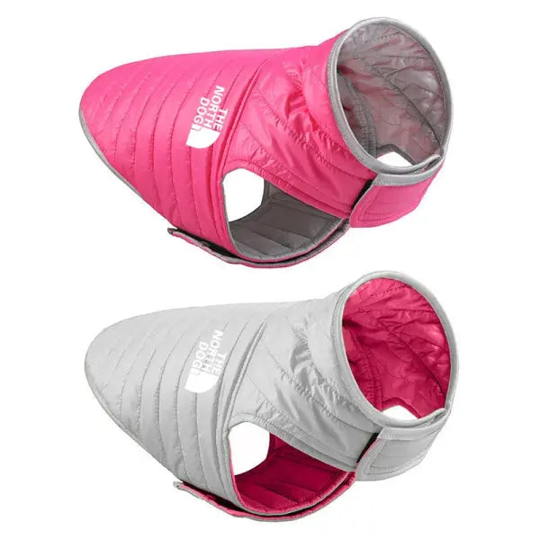 Double-Sided Winter Dog Coat – Warm Soft Vest for Small & Medium Dogs Chihuahua Puppy Clothes - Pink / M / CHINA