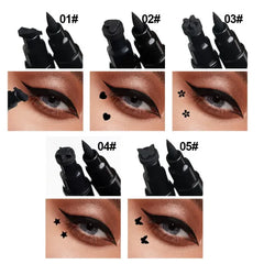 Dragon Ranee Double-Head Star Seal Eyeliner – Waterproof, Non-Smudging, Heart Plum Embellished Eye Tail Eyeliner for Novices - Himpall