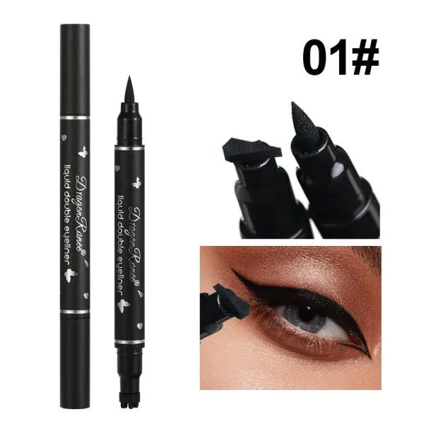 Dragon Ranee Double-Head Star Seal Eyeliner – Waterproof, Non-Smudging, Heart Plum Embellished Eye Tail Eyeliner for Novices - Himpall