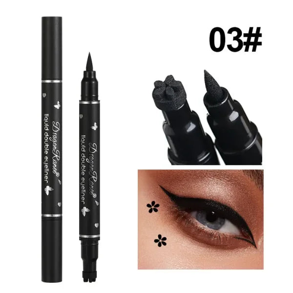 Dragon Ranee Double-Head Star Seal Eyeliner – Waterproof, Non-Smudging, Heart Plum Embellished Eye Tail Eyeliner for Novices - Himpall