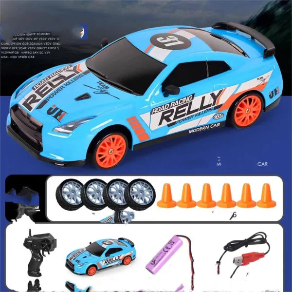 Drift RC Car – High-Speed Remote Control Car with Racing Tires - 124 Track GTR / Standard