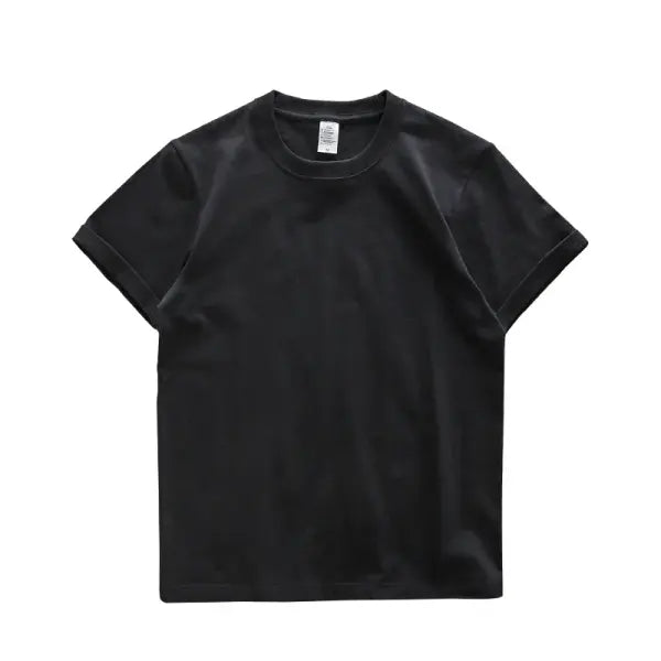 Dukeen 280gsm Oversized Cotton T-Shirt for Men – Summer Short Sleeve Casual Solid Color Tee - Black / XXL (90-105kg)