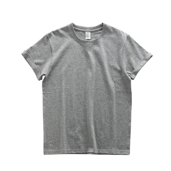 Dukeen 280gsm Oversized Cotton T-Shirt for Men – Summer Short Sleeve Casual Solid Color Tee - Gray / L (67.5-80kg)