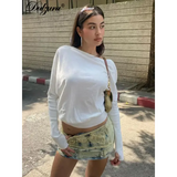 Dulzura Sexy Elegant One-Shoulder Long Sleeve Top for Women – Irregular Design Birthday Party & Office Wear