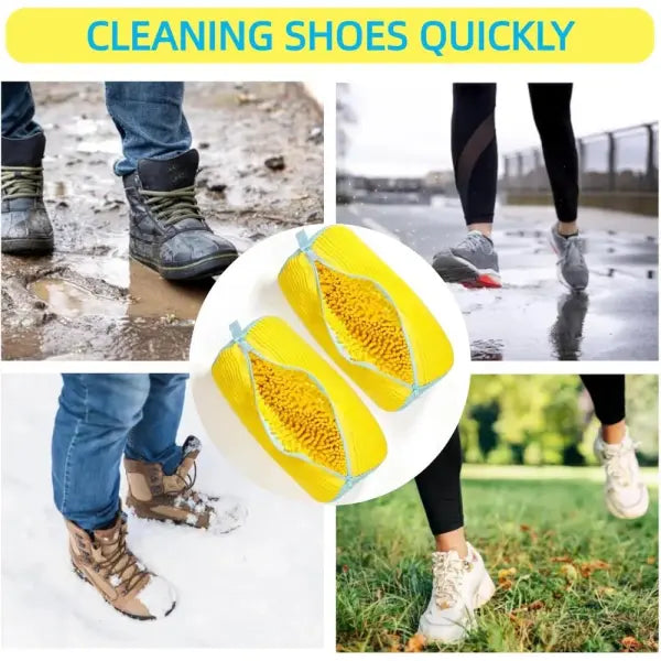 Durable Shoe Washing Machine Bag for All Shoe Types-Yellow with Blue Zipper,Ideal for Sneakers and Casual Shoes,Laundry