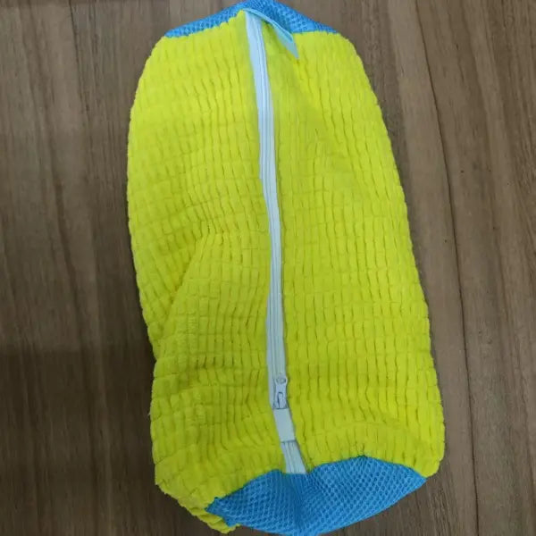 Durable Shoe Washing Machine Bag for All Shoe Types-Yellow with Blue Zipper,Ideal for Sneakers and Casual Shoes,Laundry