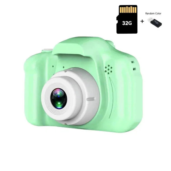 Waterproof Kids Camera - Green 32G TF Card